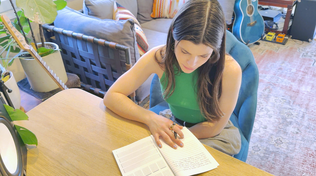 girl writing lyrics aesthetic